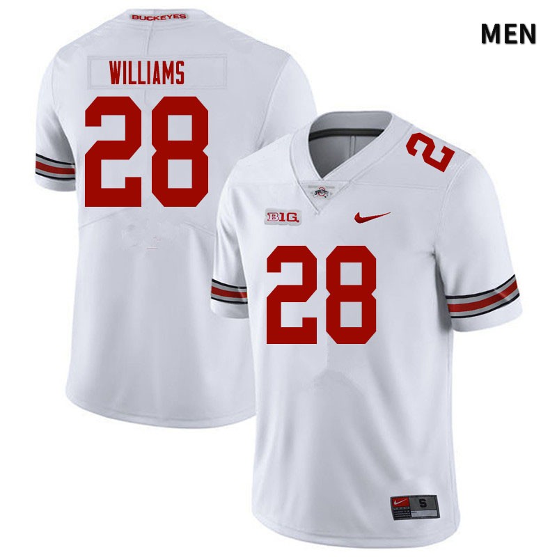Men's Nike Ohio State Buckeyes Miyan Williams #28 White NCAA Authentic Stitched College Football Jersey EFM88Z0P